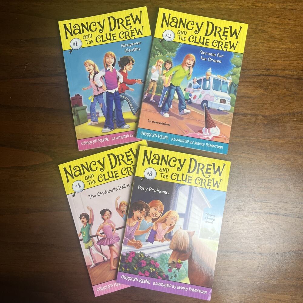 Nancy Drew Clue Crew Books 1–4 Lot by Carolyn Keene, Chapter Paperback Mystery